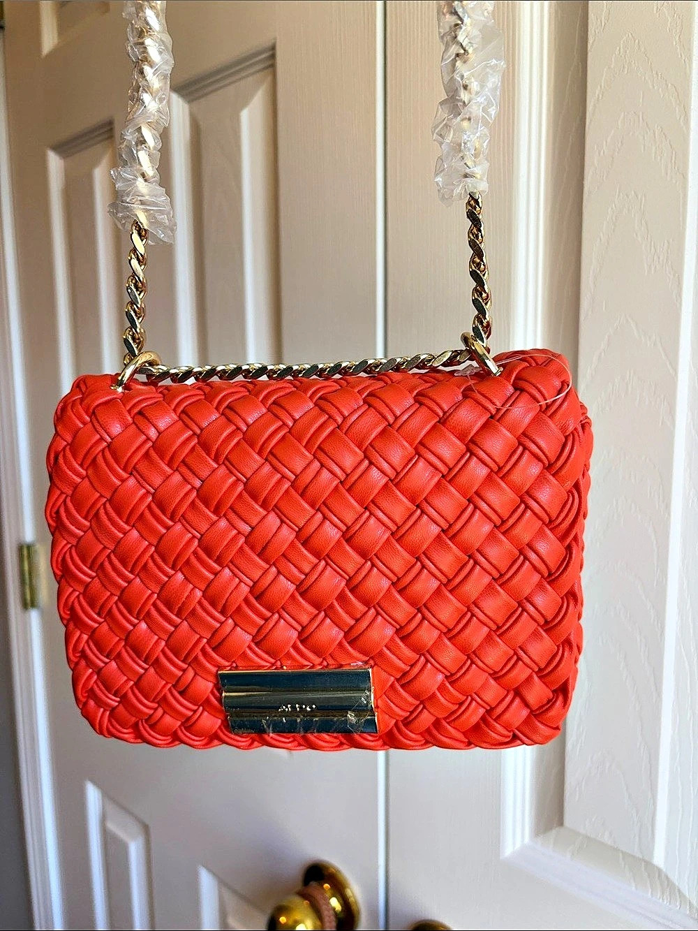 ALDO Woven Chain Shoulder Bag in Orange